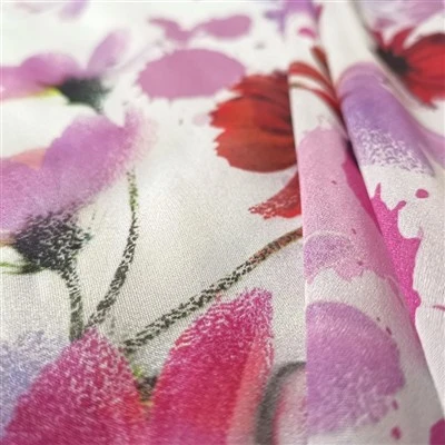 Silk Chiffon Floral Fabric